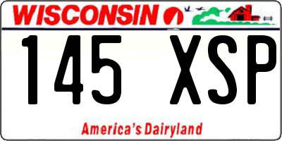 WI license plate 145XSP