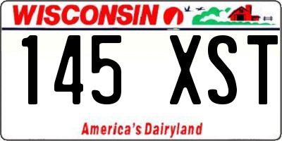 WI license plate 145XST