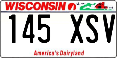 WI license plate 145XSV