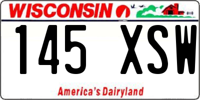 WI license plate 145XSW