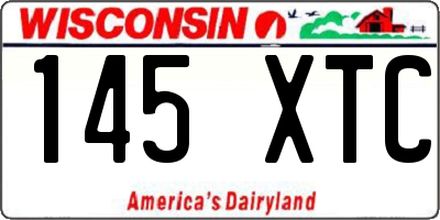 WI license plate 145XTC