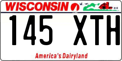 WI license plate 145XTH