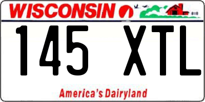 WI license plate 145XTL