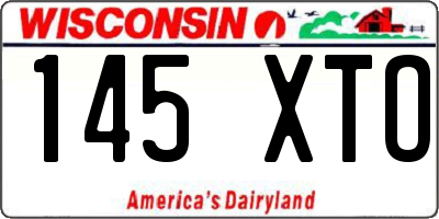 WI license plate 145XTO