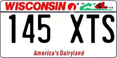 WI license plate 145XTS