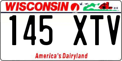 WI license plate 145XTV