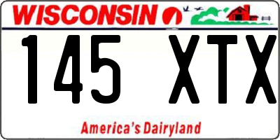 WI license plate 145XTX
