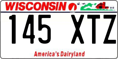 WI license plate 145XTZ