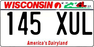 WI license plate 145XUL