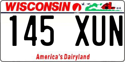 WI license plate 145XUN