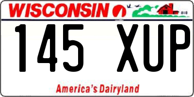 WI license plate 145XUP