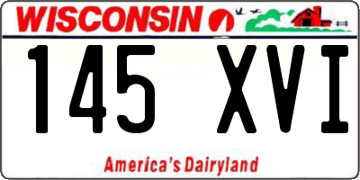 WI license plate 145XVI