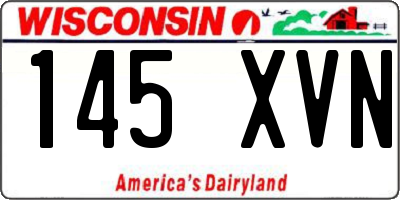 WI license plate 145XVN