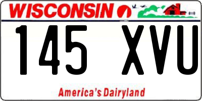 WI license plate 145XVU