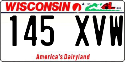 WI license plate 145XVW
