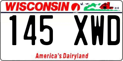 WI license plate 145XWD