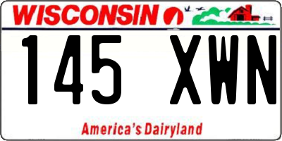 WI license plate 145XWN