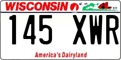 WI license plate 145XWR