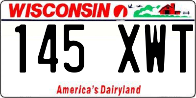 WI license plate 145XWT