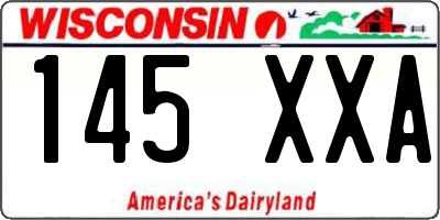WI license plate 145XXA