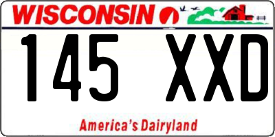 WI license plate 145XXD