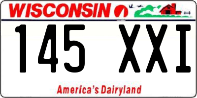 WI license plate 145XXI