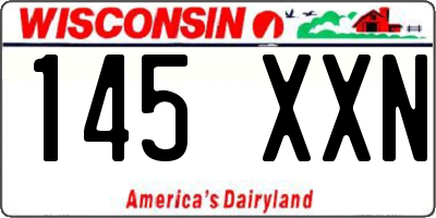 WI license plate 145XXN