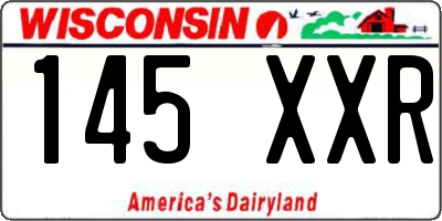 WI license plate 145XXR