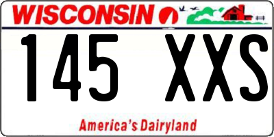WI license plate 145XXS