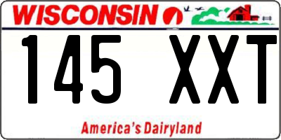 WI license plate 145XXT