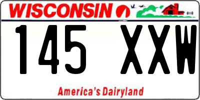 WI license plate 145XXW