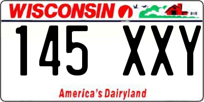 WI license plate 145XXY