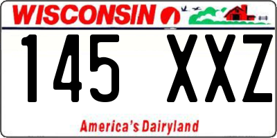 WI license plate 145XXZ