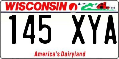 WI license plate 145XYA