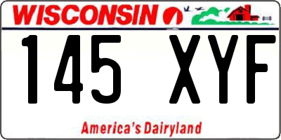 WI license plate 145XYF