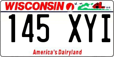 WI license plate 145XYI