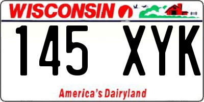 WI license plate 145XYK