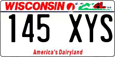 WI license plate 145XYS