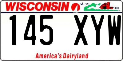 WI license plate 145XYW