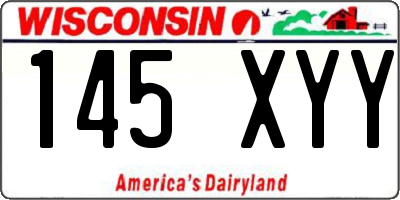 WI license plate 145XYY
