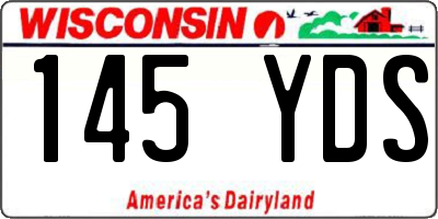 WI license plate 145YDS