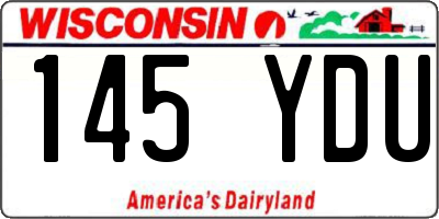 WI license plate 145YDU