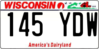 WI license plate 145YDW