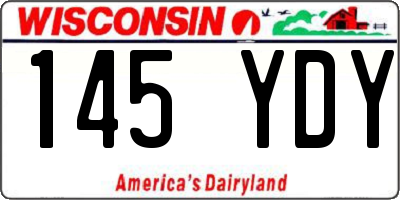 WI license plate 145YDY