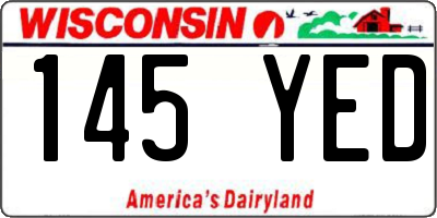 WI license plate 145YED