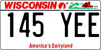 WI license plate 145YEE