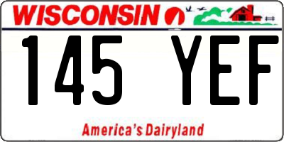 WI license plate 145YEF