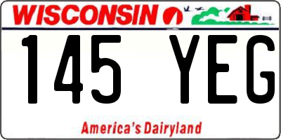 WI license plate 145YEG