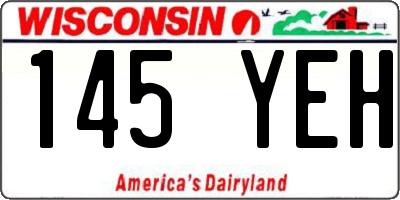 WI license plate 145YEH