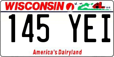 WI license plate 145YEI